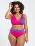Crossover color block bikini image number 2