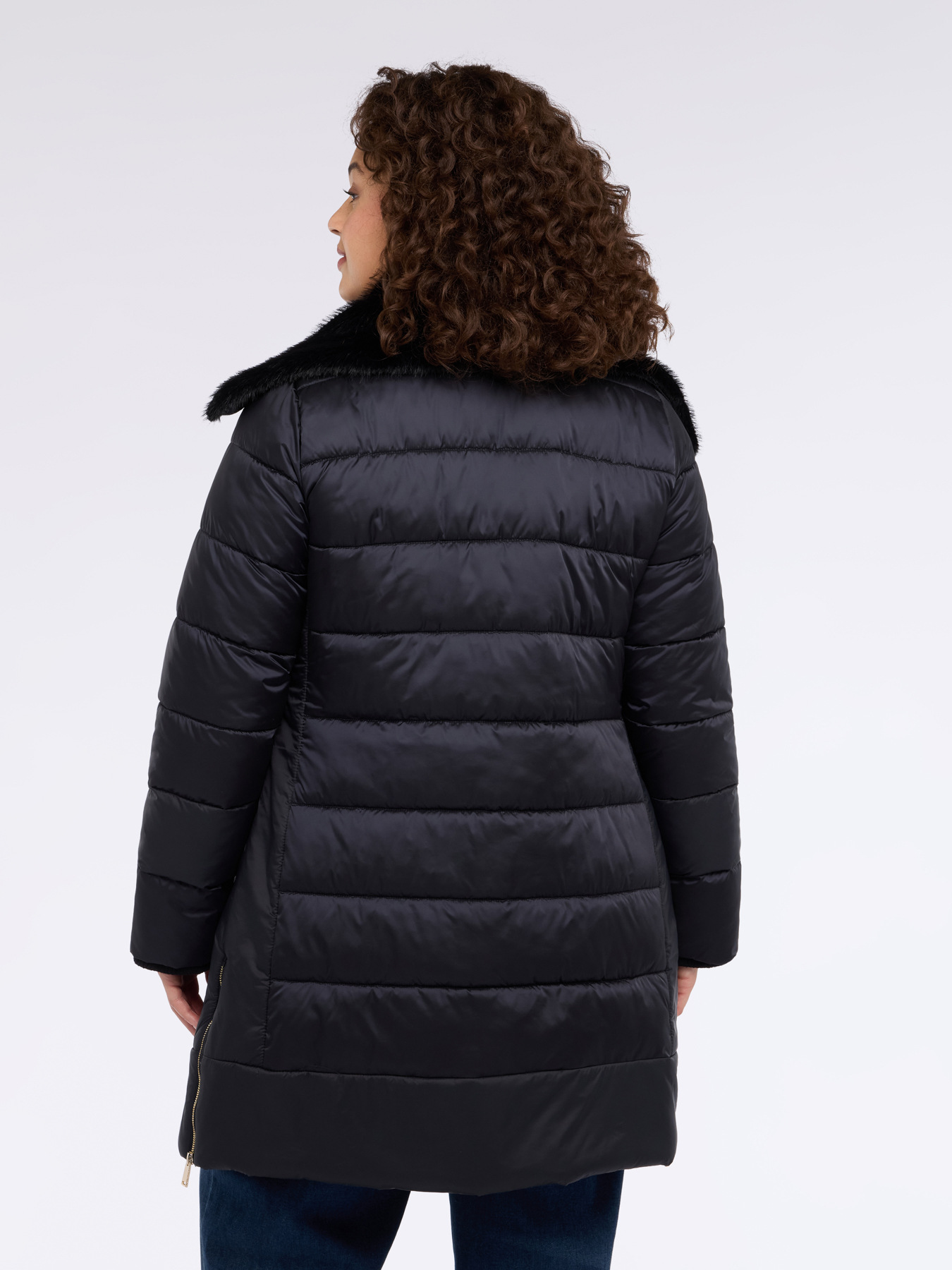 Bi-material down jacket with Sorona® Aura padding image number 1