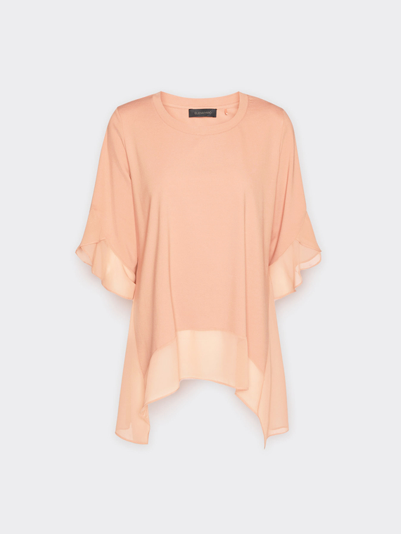 Camiseta com bordas de georgette