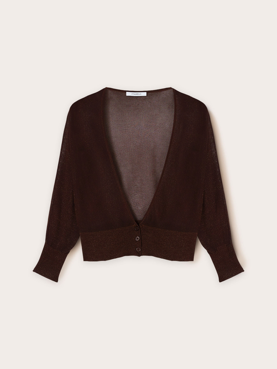 Fine knit lurex cardigan
