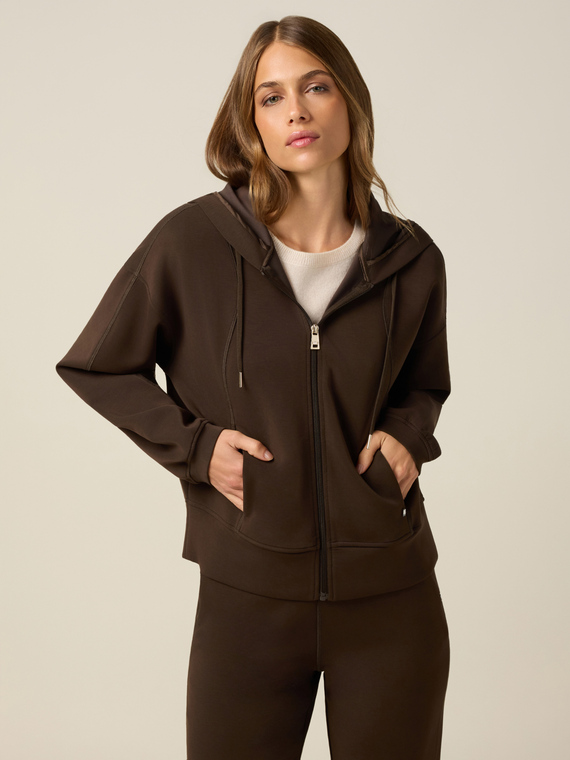 Felpa soft touch con cappuccio