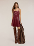 Layered dress in coated fabric image number 0