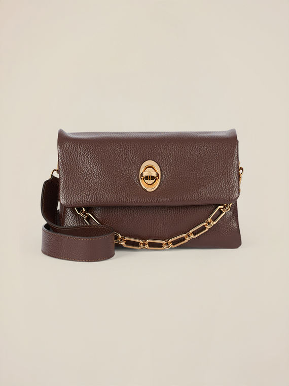 Small genuine leather shoulder bag