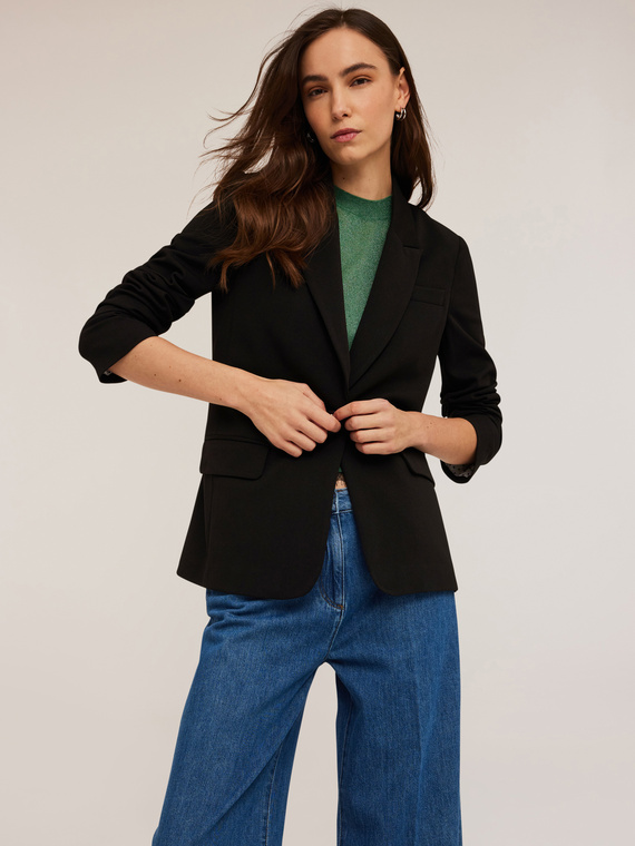 Veste à simple boutonnage en crêpe