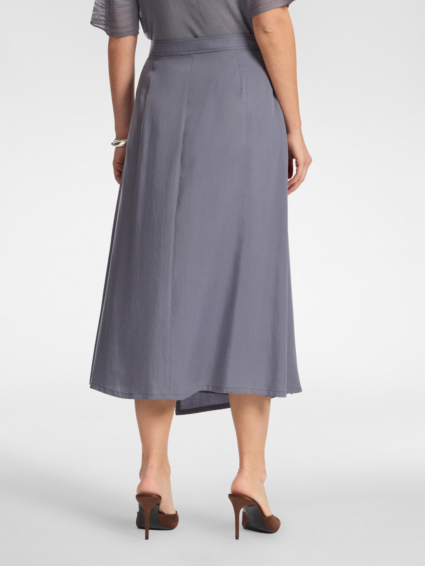 Asymmetric midi skirt in lyocell image number 1