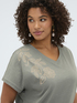 T-Shirt aus Baumwolle mit Blumenapplikation image number 3