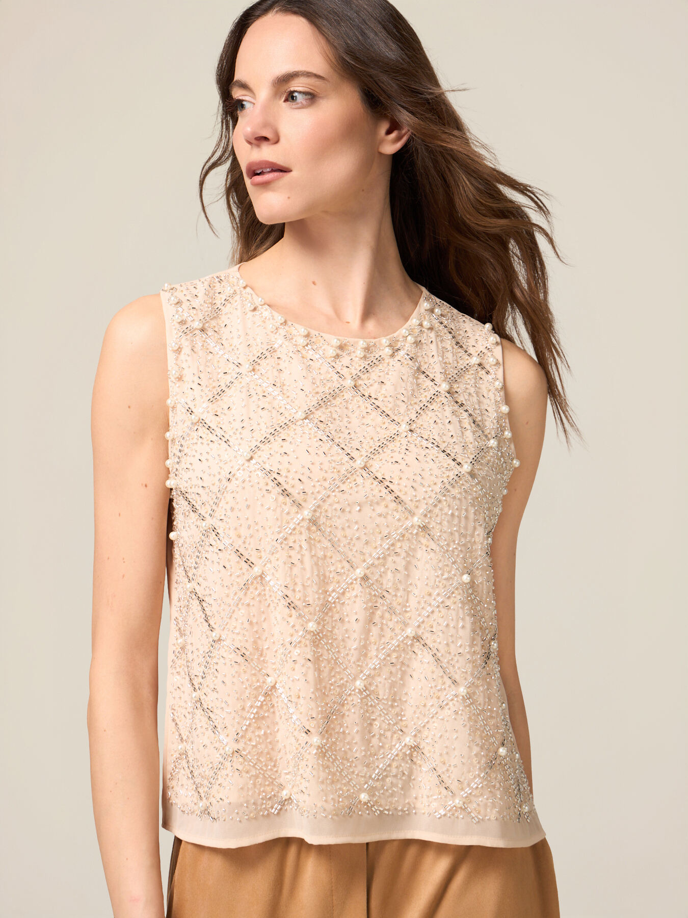Georgette top with appliqués image number 0