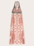 Long paisley print satin dress image number 4