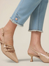 Skinny jeans with stone bleached effect and button details image number 2