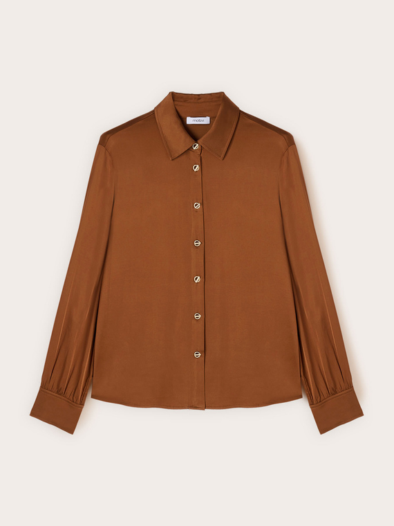 Camicia in raso con occhielli