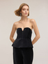 Velvet bustier top with sweetheart neckline image number 2