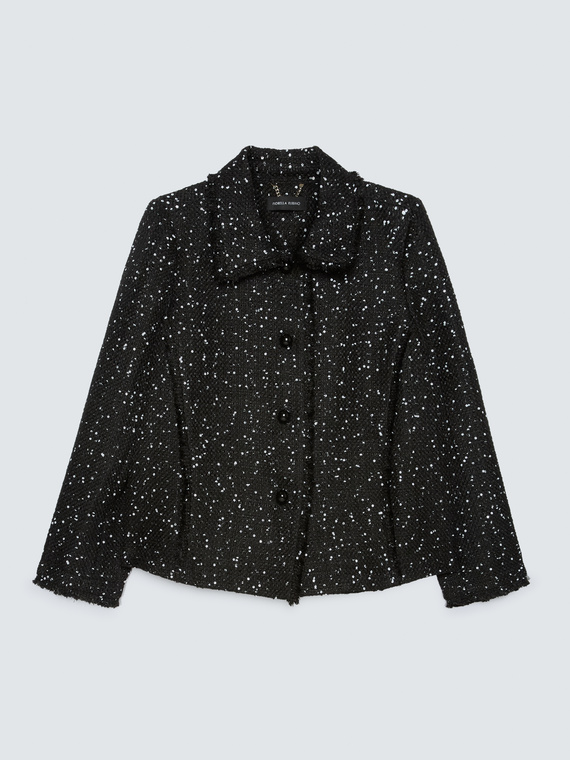 Jacke mit Pailletten und Fransendetails