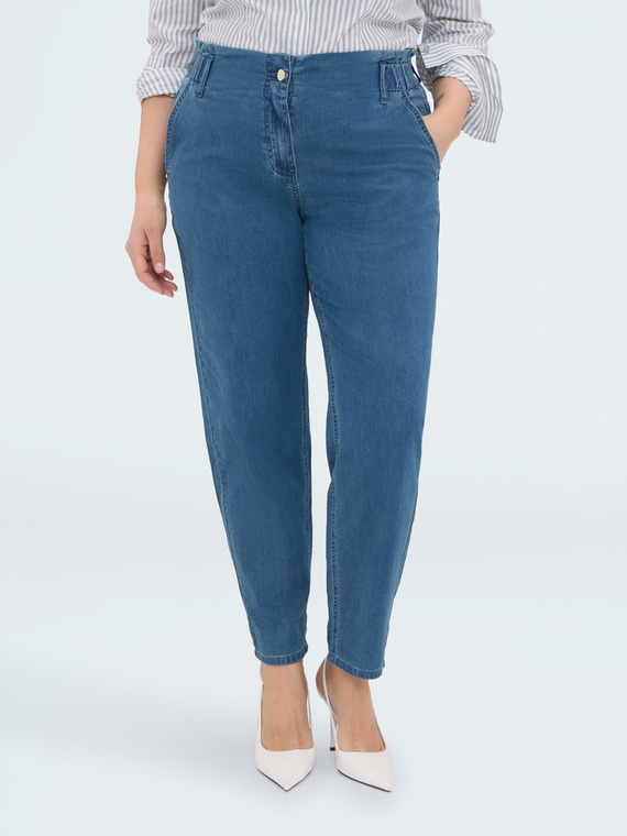 Balloon-Jeans aus Baumwoll-Denim-Mix