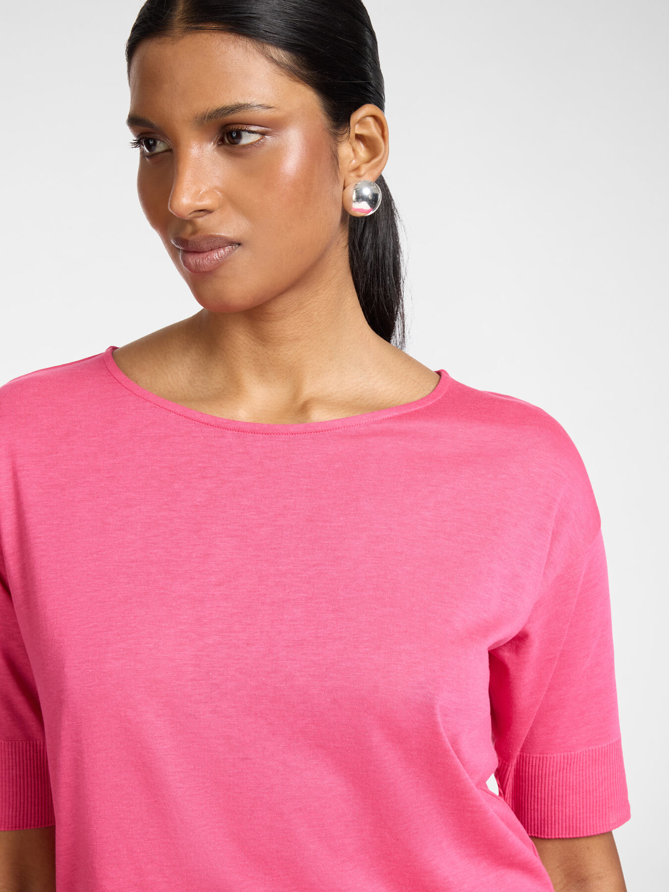 T-shirt in misto lyocell boxy image number 3