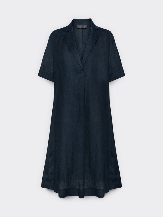 Short sleeve linen shirt dress