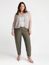 Dual fabric V-neck top image number 2