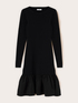 Fine knit flare dress with ruffle image number 4