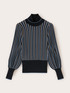 Jersey de rayas lurex con mangas abombadas image number 5