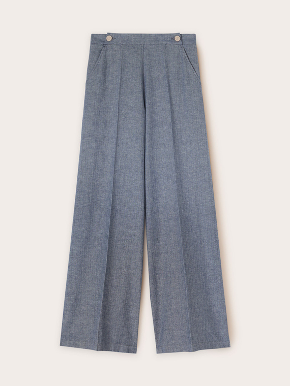 Pantaloni wide effetto denim