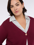 V-neck cardigan with scalloped edges image number 2