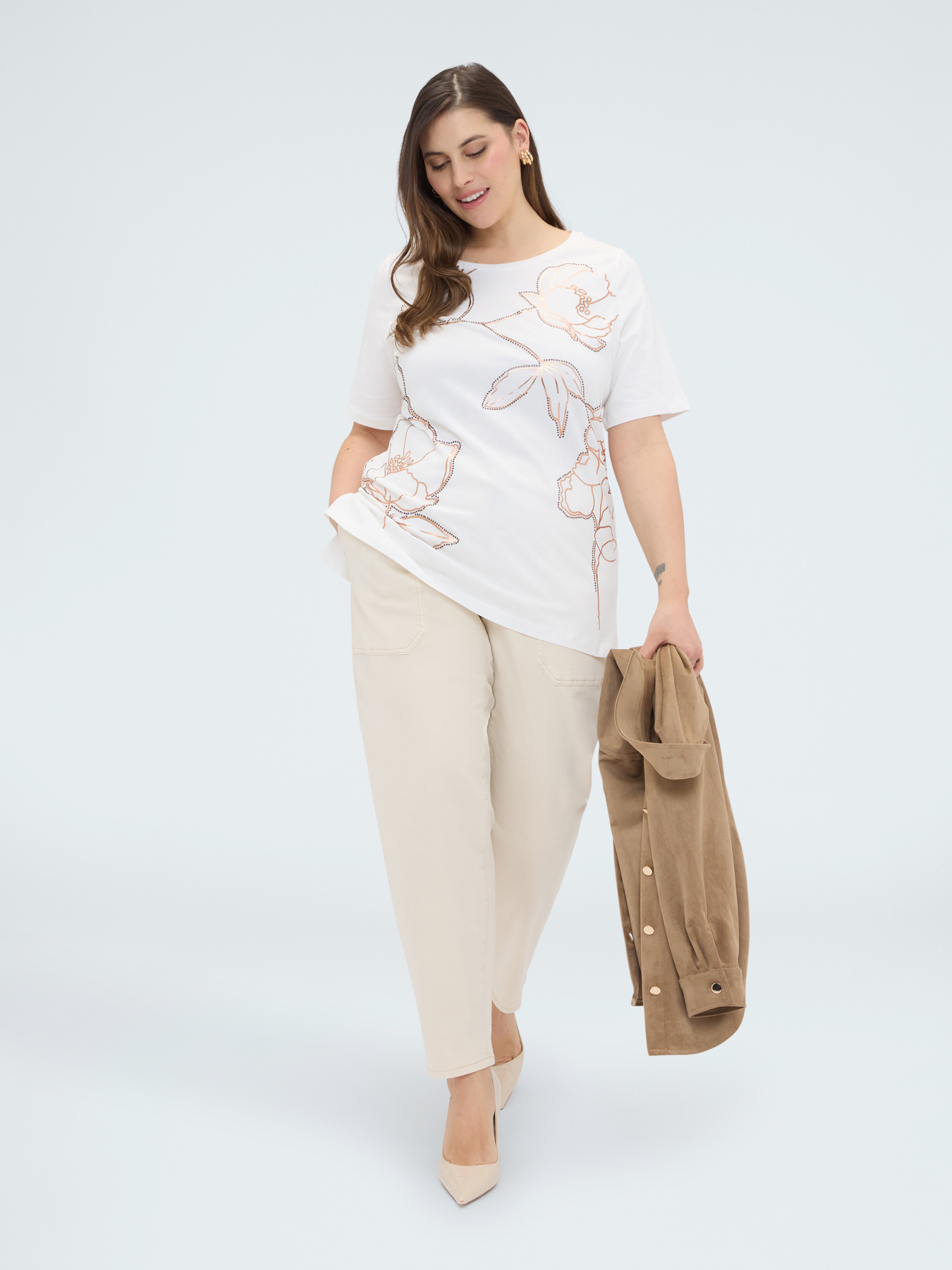 T-shirt in cotone con stampa floreale image number 3