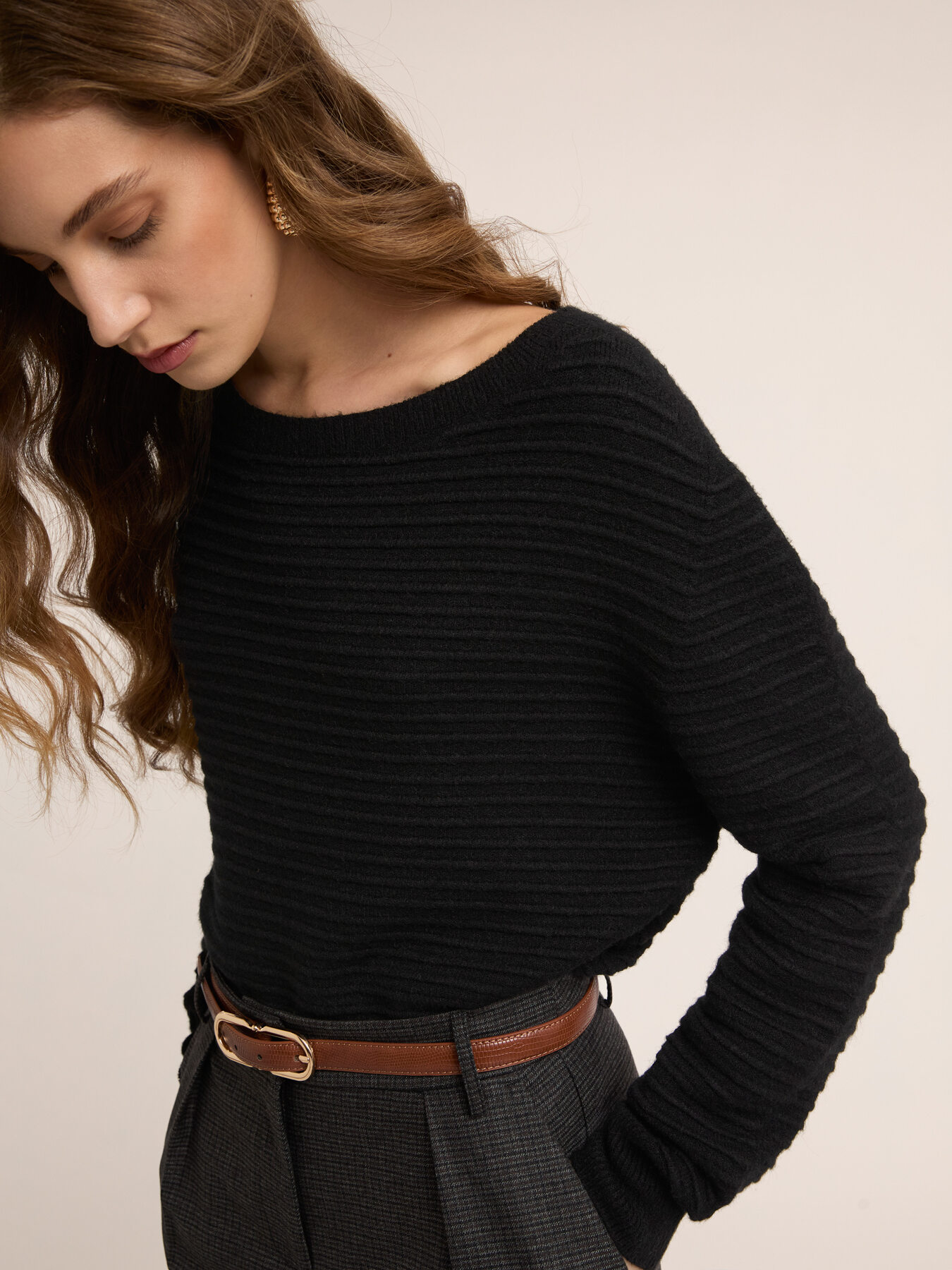 Jersey acanalado en mezcla de viscosa image number 3