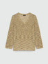 Melierter Pullover mit V-Ausschnitt image number 5