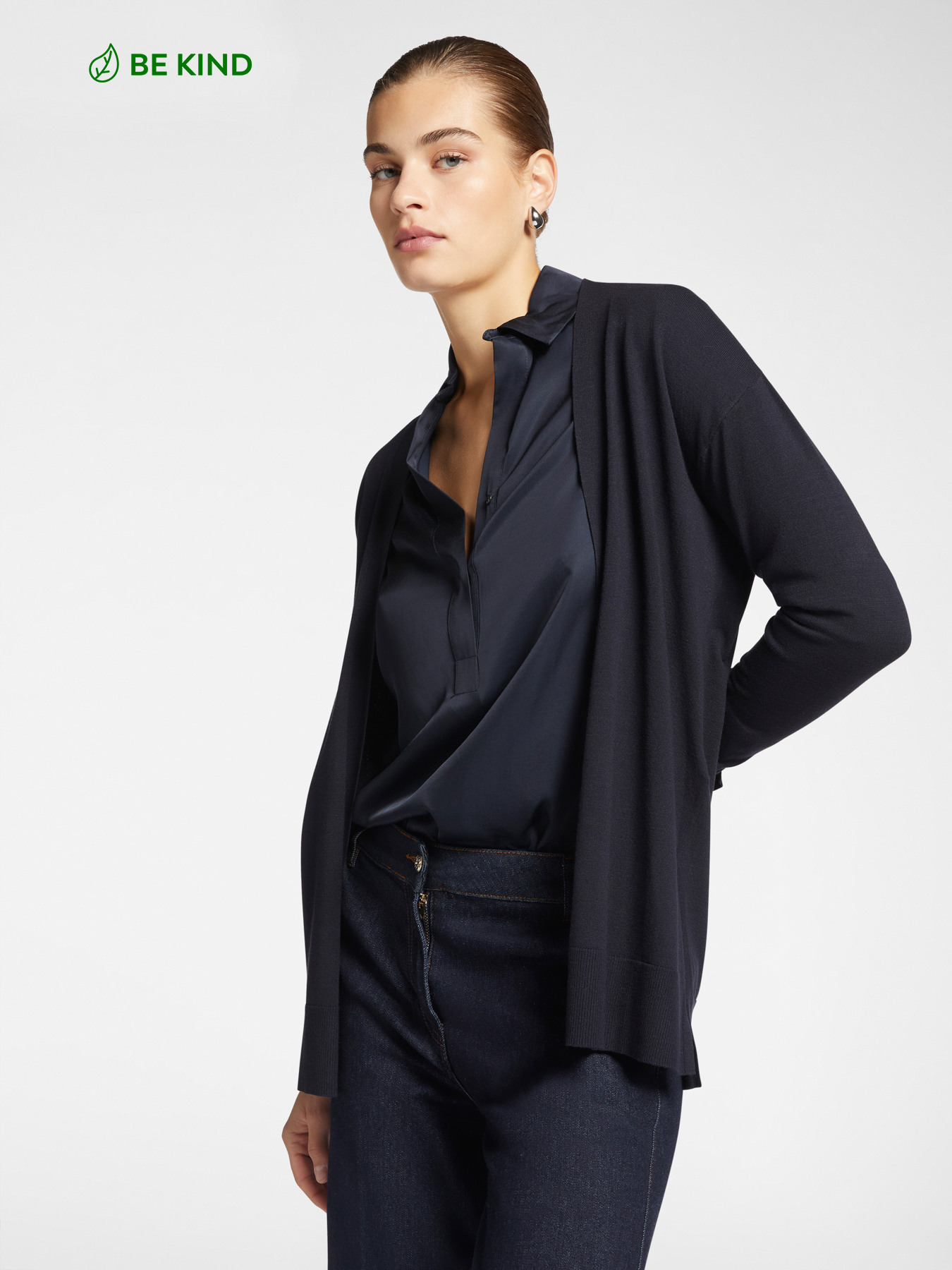 ECOVERO™ viscose open-front cardigan image number 0