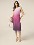 Langes plissiertes Kleid mit Farbverlauf image number 3