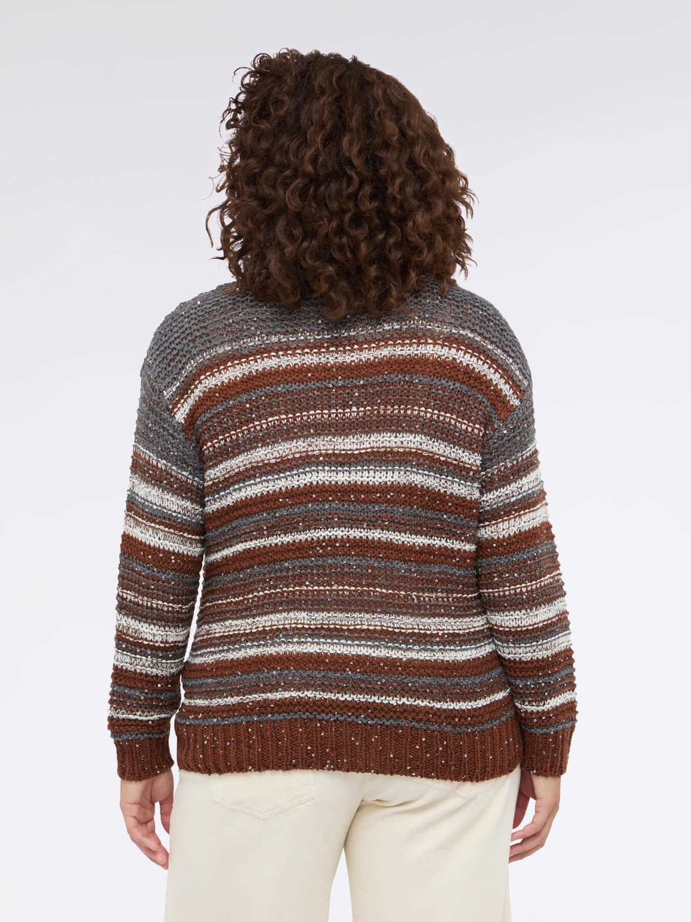 Striped sweater with sequins image number 1