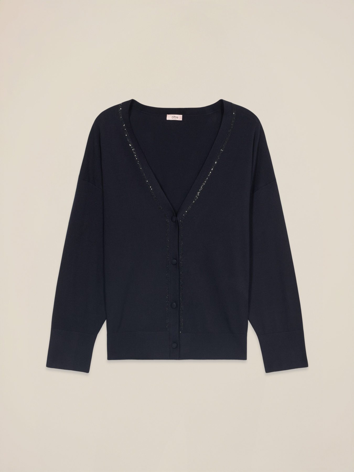 Cardigan scollo a V con applicazioni image number 3