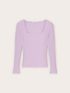 Ribbed knit top with square neckline image number 4