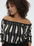 Off-Shoulder-Bluse mit Stickereien image number 0