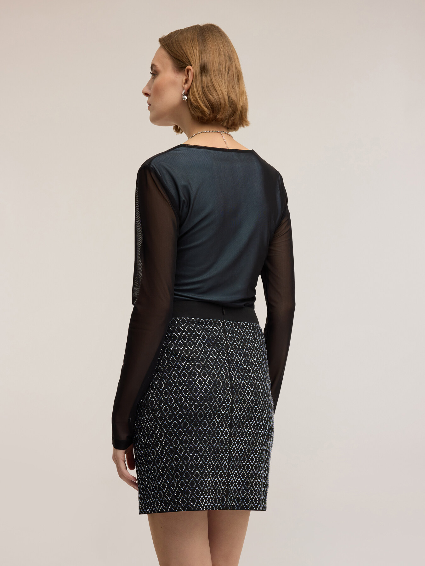 Top en tulle et jersey image number 1