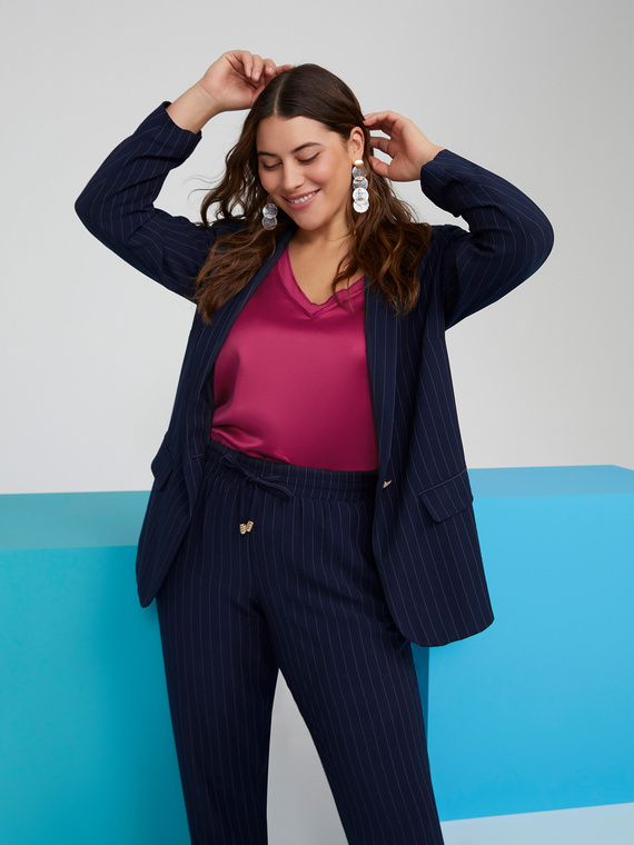 Blazer aus Nadelstreifen-Stoff