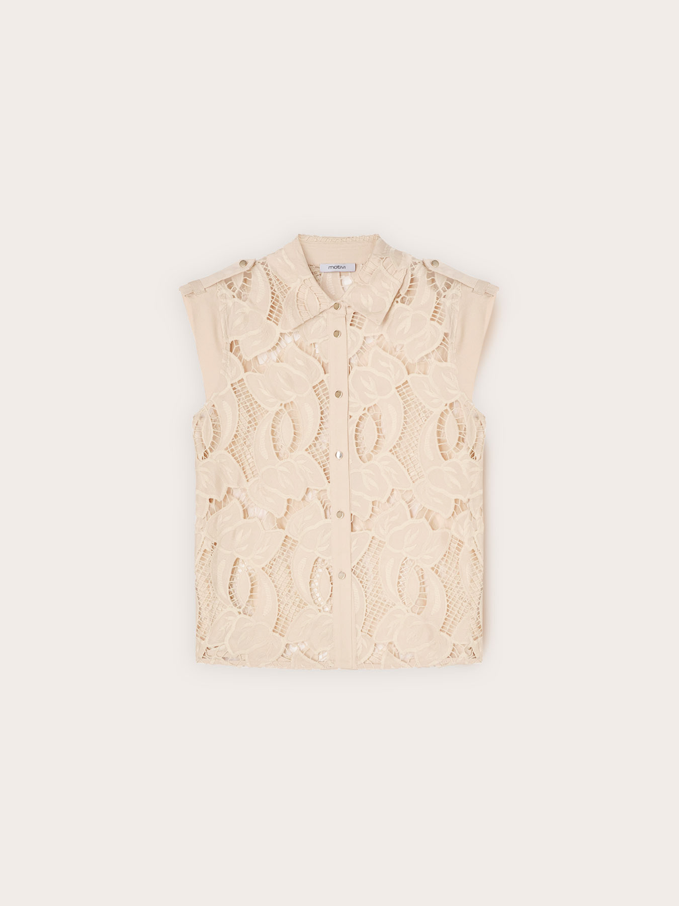 Cămașă fără m&acirc;neci din sangallo image number 4