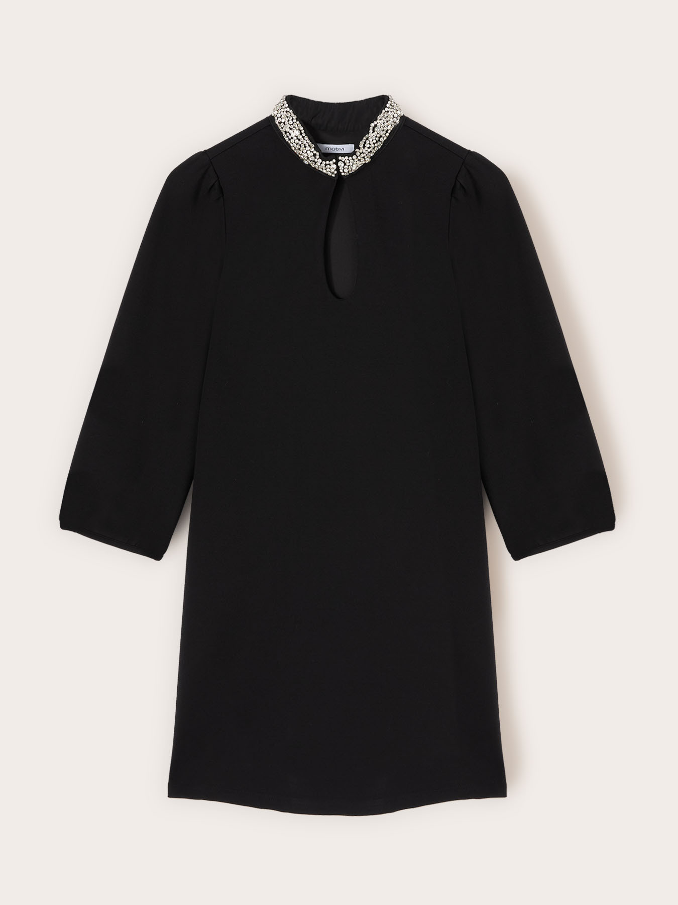 Milano stitch dress with embroidered collar image number 4