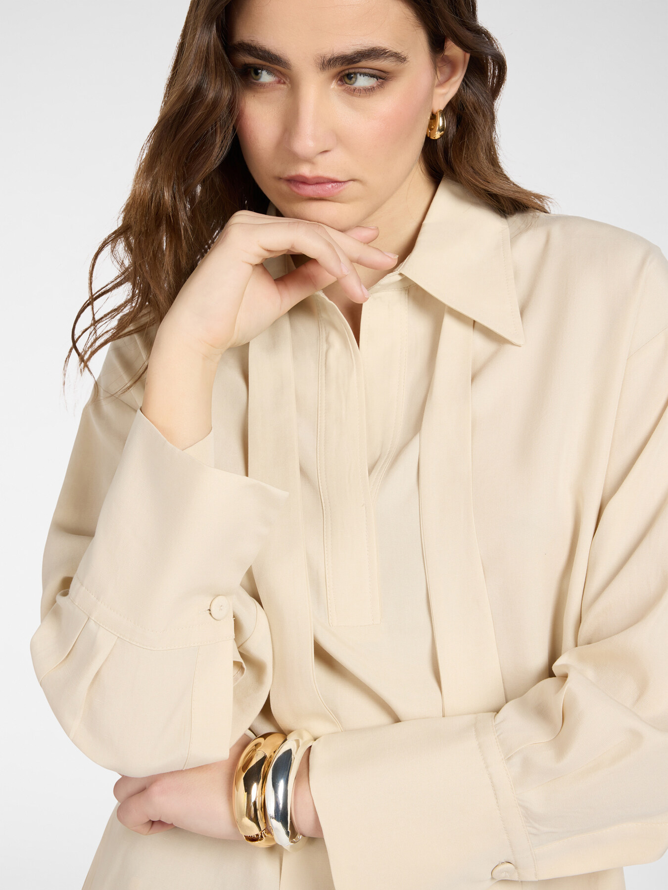 Camicia misto lino con fusciacca image number 3