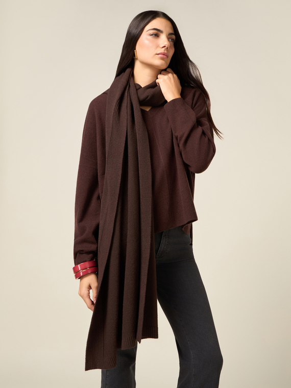 Maxi sciarpa in maglia misto viscosa