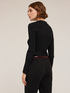 Rib knit cardigan with collar image number 1