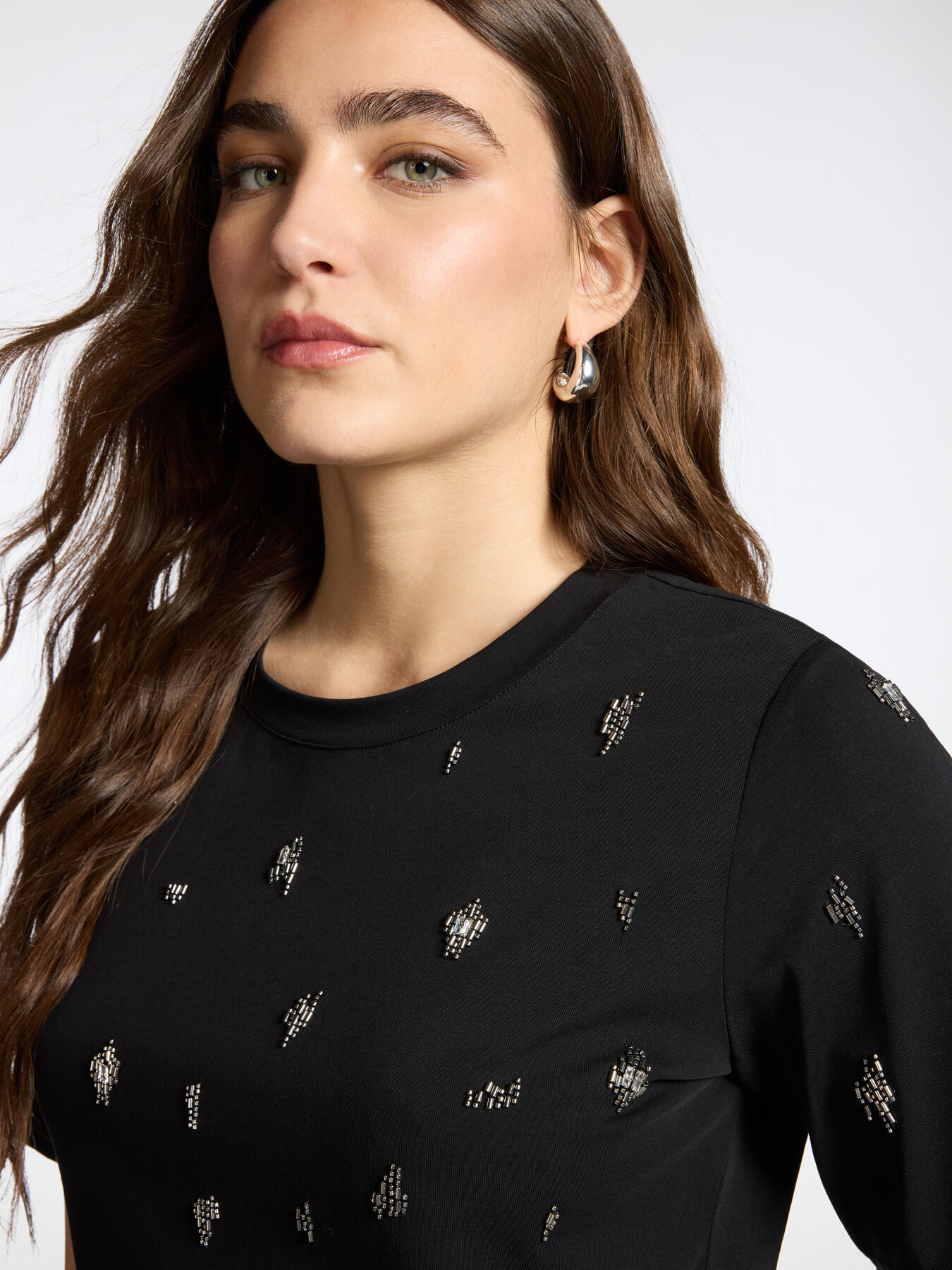 T-shirt in cotone con ricamo image number 3