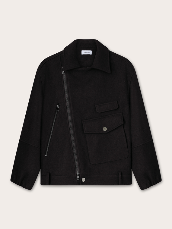 Wool blend caban coat