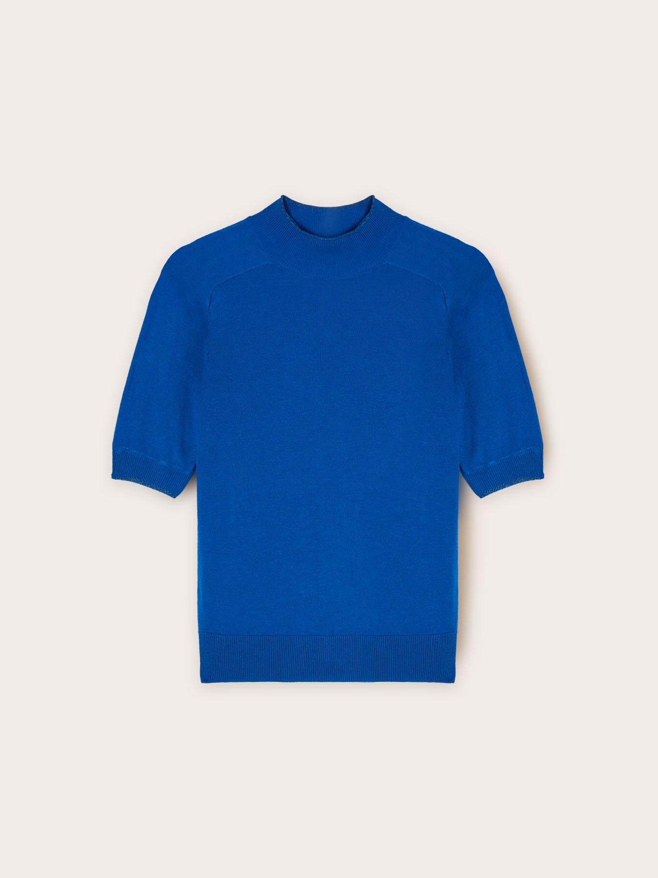 Pull &agrave; col roul&eacute; en soie m&eacute;lang&eacute;e image number 4