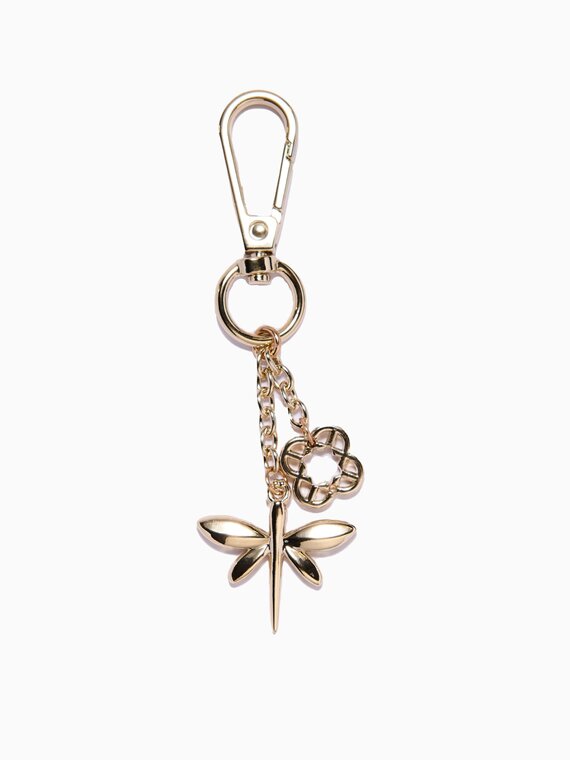 Keychain with dragonfly and mini monogram
