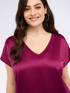 Two-material V-neck T-shirt image number 3