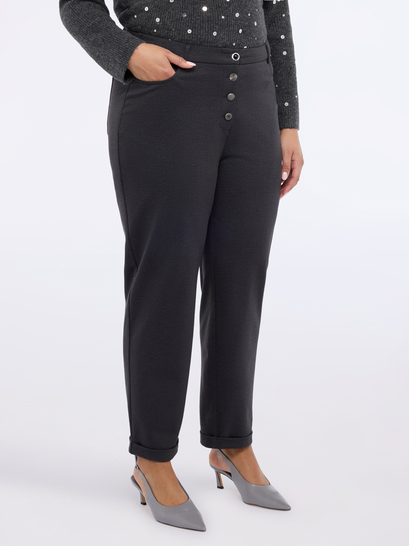 Pantalon Barrel en Point de Milan image number 2