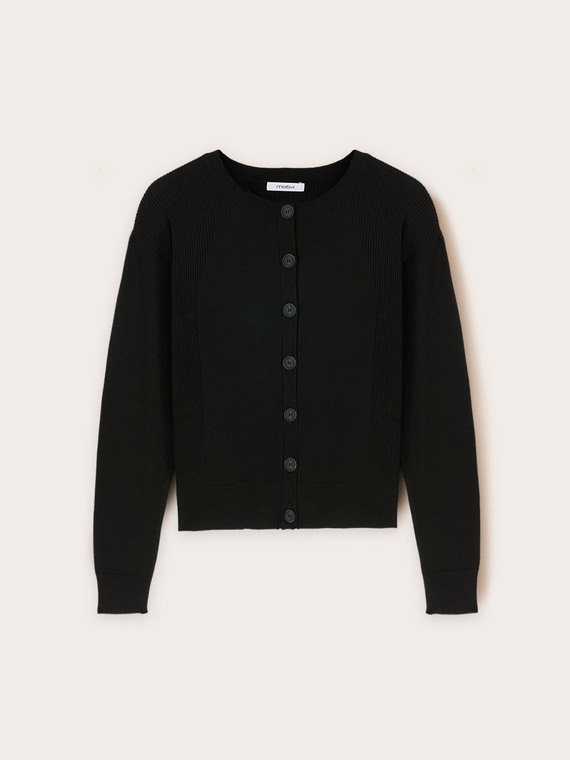 Ribbed raglan cardigan
