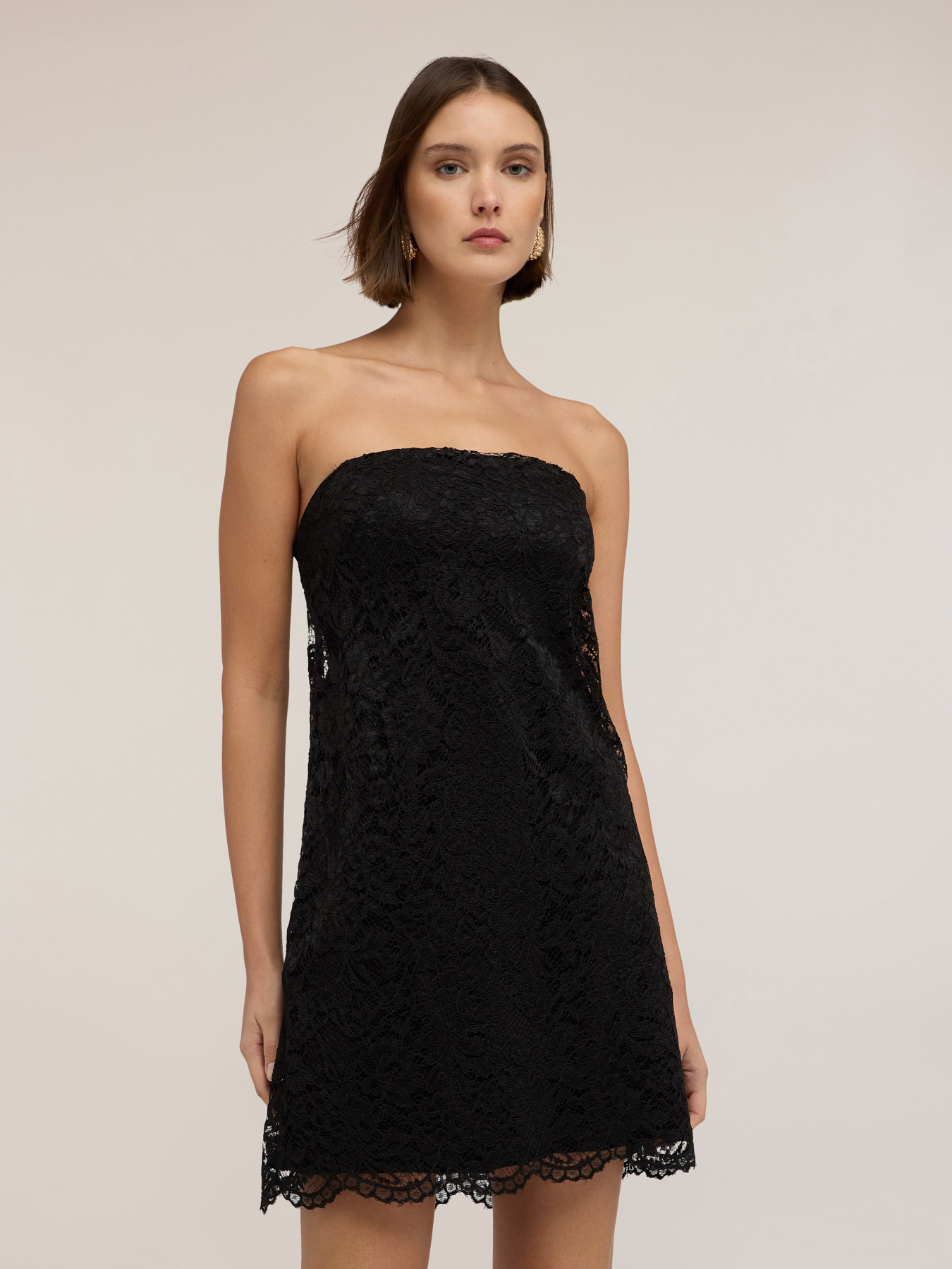 Perforated lace minidress image number 2