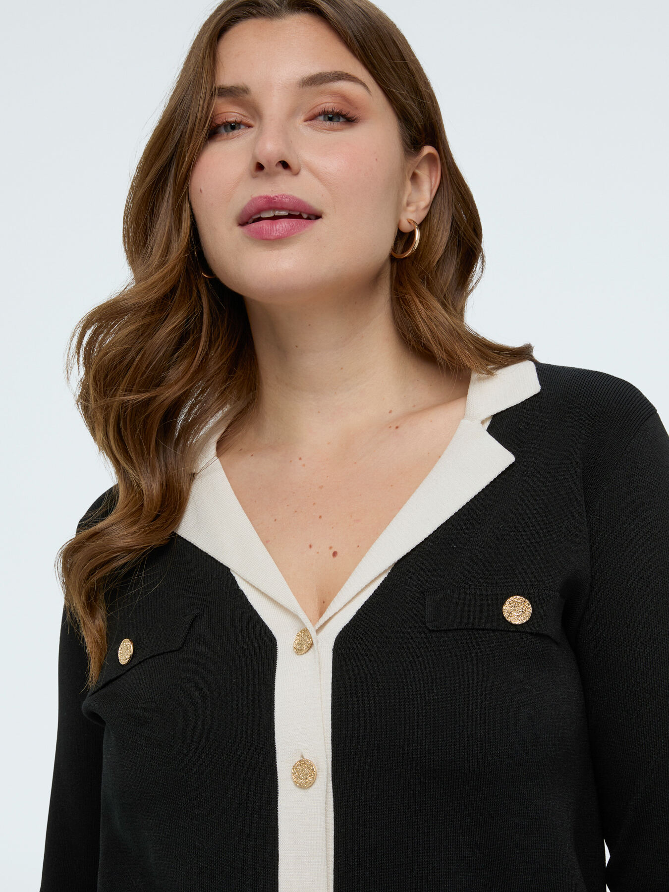 Chaqueta de punto fino con perfiles en contraste image number 3