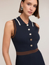 Rochie cu croială &icirc;n A cu guler polo image number 3